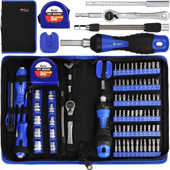 87Piece Ratcheting ScrewdriverSet Ratchet Wrench Magnetic Drive Kit 67Multi-Size - Picture 1 of 7